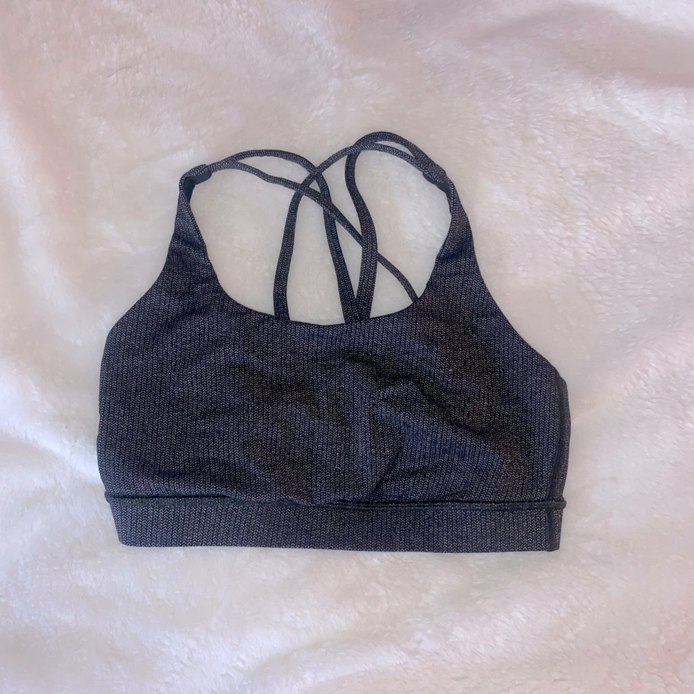 LULU Sports Bra. Dark grey